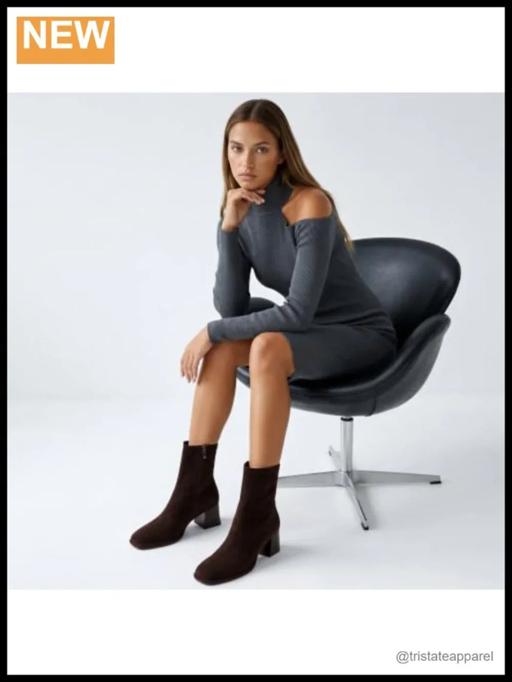 Women's Square Toe Ankle Boots Block Heel Faux Suede Side Zipper
